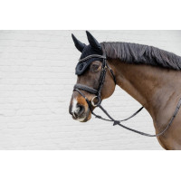 Bridon Dy'on D collectie gecombineerde neusriem gevlochten met Pull Back Zwart Bridon Dy'on D collectie gecombineerde neusriem gevlochten met Pull Back Zwart