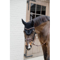 Bridon Dy'on D collectie gecombineerde neusriem gevlochten met Pull Back Zwart Bridon Dy'on D collectie gecombineerde neusriem gevlochten met Pull Back Zwart