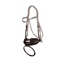 Neusriem Dy'on collectie dressuur plat leer Gecombineerd Breed Mat Bruin