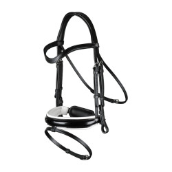 Bridon Working by Dy'on Combiné Neusriem Breed Vernis Witte Voering Zwart