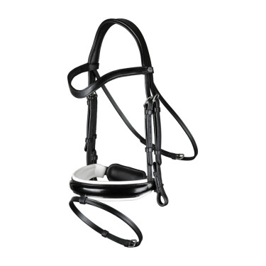 Bridon Working by Dy'on Combiné Neusriem Breed Vernis Witte Voering Zwart