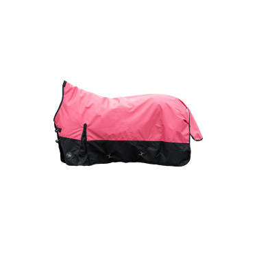 Highneck deken HKM Norwich 600D 100g Koraal / zwart Rood