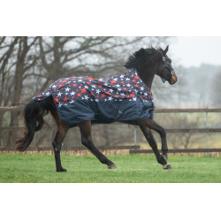 HKM Norwich highneck deken 600D 300g Blauw met sterrenpatroon Motieven