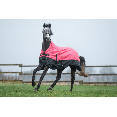 Highneck deken HKM Norwich 600D gladde voering Corail / noir Highneck deken HKM Norwich 600D gladde voering Corail / noir