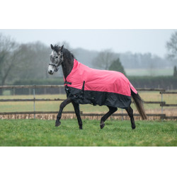 Highneck deken HKM Norwich 600D gladde voering Koraal / zwart Rood