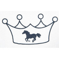 Motif thermocollant couronne et cheval HKM Bleu marine ps film Motif thermocollant couronne et cheval HKM Bleu marine ps film