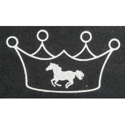 Motif thermocollant couronne et cheval HKM Argent flex moda glitter