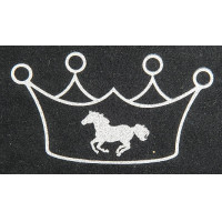 Strijkembleem kroon en paard HKM Zilver flex moda glitter Strijkembleem kroon en paard HKM Zilver flex moda glitter