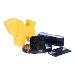 Set de pansage Hobby Horsing HKM Bleu marine étoiles