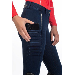 Pantalon femme Aruba Denim fond 1/1 en silicone HKM Bleu foncé Pantalon femme Aruba Denim fond 1/1 en silicone HKM Bleu foncé