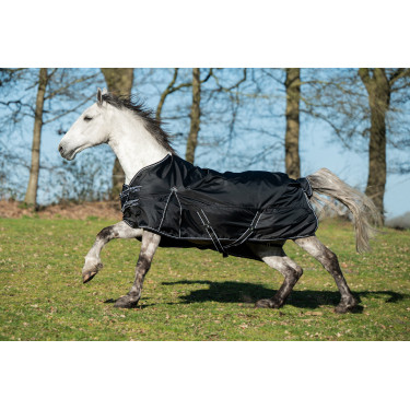 Couverture de pré Premium HKM 1680D 200g doublure lisse Noir