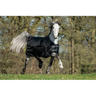 Couverture de pré Premium HKM 1680D 200g doublure lisse Noir