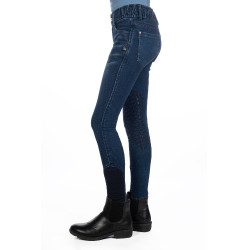 Kinderbroek Aymee Denim met siliconen zitvlak HKM Donkerblauw Kinderbroek Aymee Denim met siliconen zitvlak HKM Donkerblauw