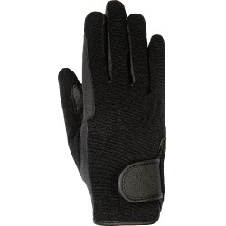 Gants d'hiver en cuir synthétique HKM Noir