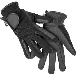 Gants d'hiver en cuir synthétique HKM Noir