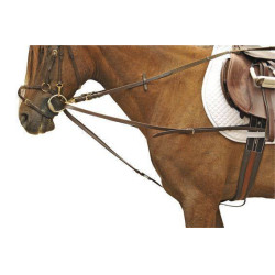 Rênes allemandes HKM avec boucles en inox Noir Rênes allemandes HKM avec boucles en inox Noir