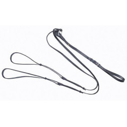 Rênes allemandes HKM avec boucles en inox Noir Rênes allemandes HKM avec boucles en inox Noir