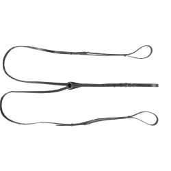 Rênes allemandes HKM avec boucles en inox Noir Rênes allemandes HKM avec boucles en inox Noir