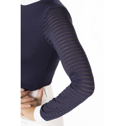 Polo de concours Monaco manches longues HKM Bleu foncé Polo de concours Monaco manches longues HKM Bleu foncé