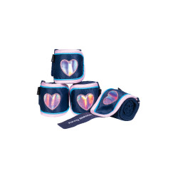 Polobandages Funny Horses Hearts HKM Donkerblauw
