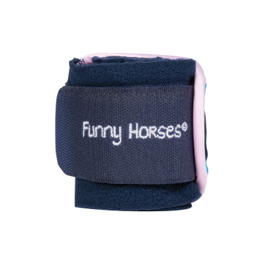 Polobandages Funny Horses Hearts HKM Donkerblauw