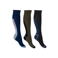 Chaussettes hommes Mateo HKM lot de 3 Vert olive / bleu foncé