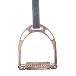 Étriers en aluminium Space HKM 1 paire Or rose Noir Étriers en aluminium Space HKM 1 paire Or rose Noir