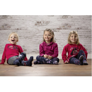 Lange mouwen T-shirt Love Horses HKM kind Kers Rood