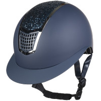 Casque Glamour Shield HKM Marine / argenté Bleu