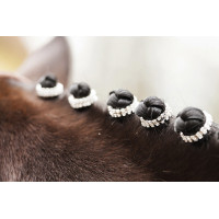 HKM Crystal vlechtelastiekjes Wit