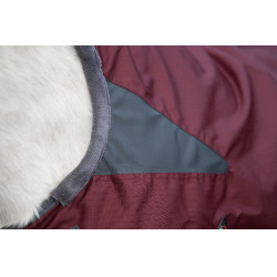 Couverture highneck HKM Yukon 600D 100g Rouge foncé / gris