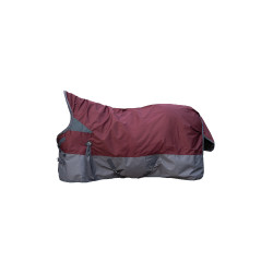 Couverture highneck HKM Yukon 600D 300g Rouge foncé / gris