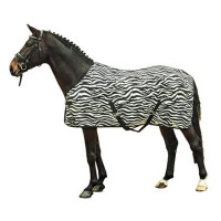 Couverture anti-mouches Zebra avec sangles crois HKM Blanc / noir Couverture anti-mouches Zebra avec sangles crois HKM Blanc / noir
