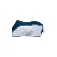 Fliegen-/Abschwitzdecke Monaco Style HKM Wit / marineblauw Fliegen-/Abschwitzdecke Monaco Style HKM Wit / marineblauw