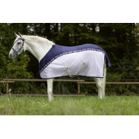 Fliegen-/Abschwitzdecke Monaco Style HKM Wit / marineblauw Fliegen-/Abschwitzdecke Monaco Style HKM Wit / marineblauw