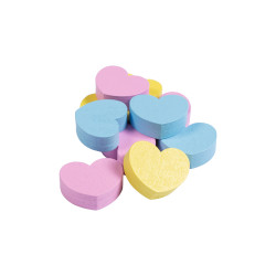 HKM houten snoepjes Hearts Geel / roze / aqua blauw