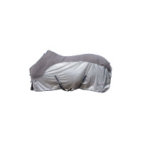 Couverture anti-mouches Comfort avec polaire HKM Gris / naturel / bleu Couverture anti-mouches Comfort avec polaire HKM Gris / naturel / bleu