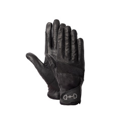Gants cuir et mesh femme Horze Noir