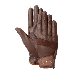 Gants cuir et mesh femme Horze Marron