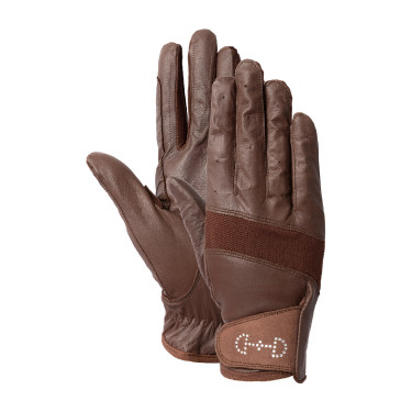 Gants cuir et mesh femme Horze Marron
