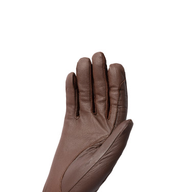 Leren en mesh handschoenen dames Horze Bruin