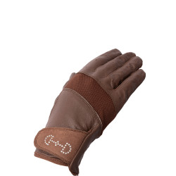 Gants cuir et mesh femme Horze Marron