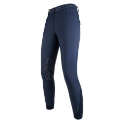 Softshell broek Elegance Style siliconen kniestukken HKM Donkerblauw