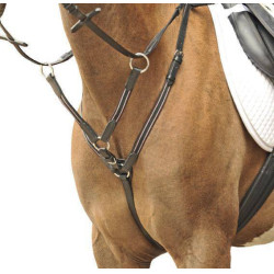 Collier de chasse ferrures argentées HKM Marron