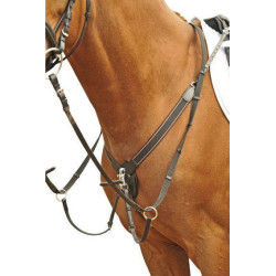 Collier de chasse avec élastique large HKM Noir