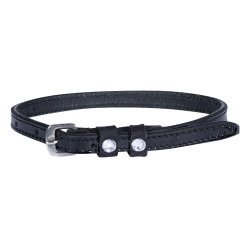 Lanières d'éperon HKM Crystal cuir verni Noir