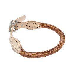 Collier de chien Anam Cara corde HKM Brandy Marron