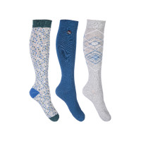 Chaussettes Florida HKM lot de 3 Gris / bleu foncé