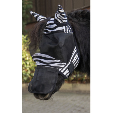 Vliegenmasker Zebra Shetty HKM Zwart / wit