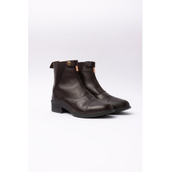 Boots cuir Rose fermeture éclair devant Horze Marron foncé